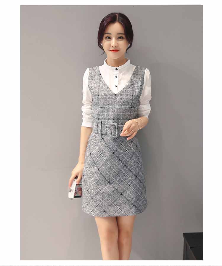  DRESS  PUTIH  ABU KOREA LENGAN PANJANG  Jual Model 